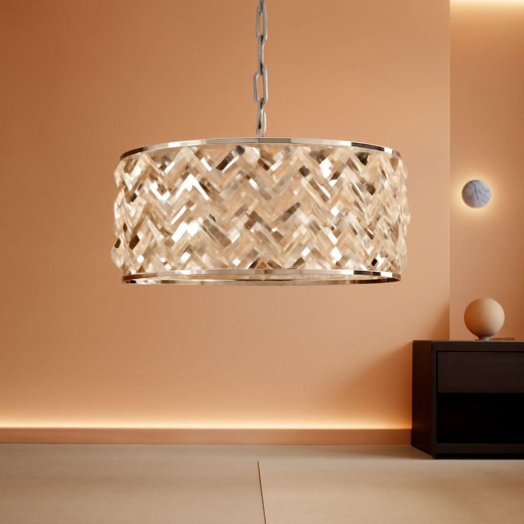 Chrome Crystal Chandelier 12 Inch Light Semi Flush
