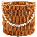 6.5" Woven Basket with Pearl's-0
