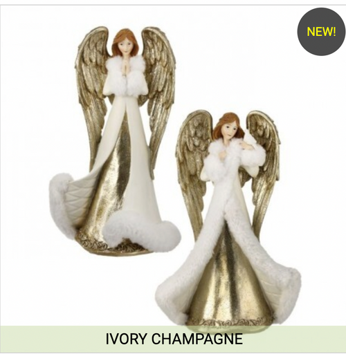 12" RESIN RENAISSANCE ANGEL SET OF 2-0